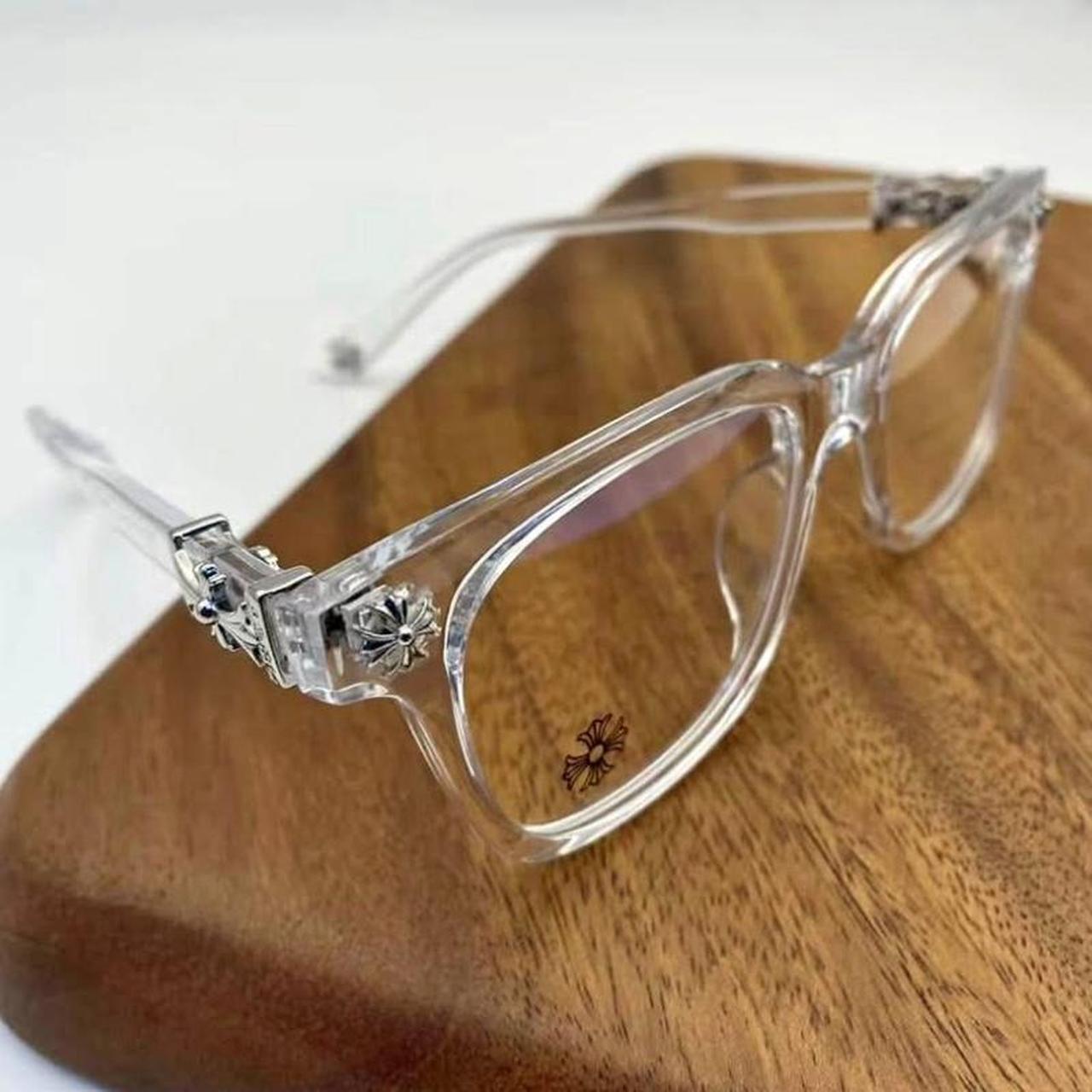 Chrome Glasses Clear Silver