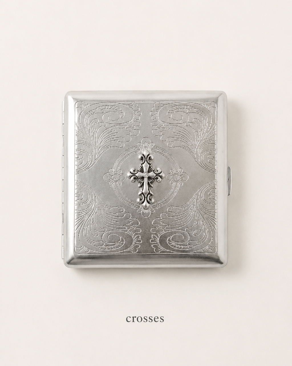 Crosses vintage metal card holder wallet case