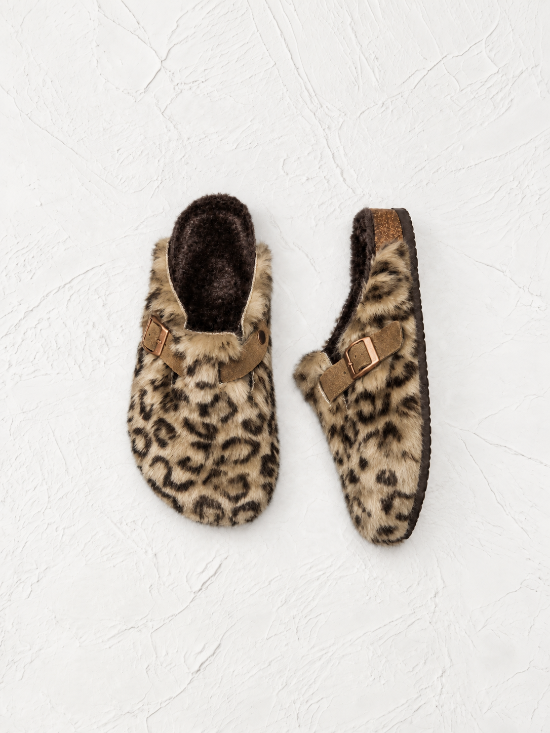 Arcadia Leopard Fur Clogs