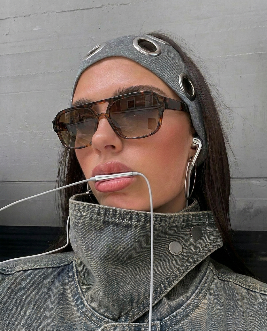 Chrome Wired Headphones